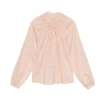 Doen Julienne Top in Peach Sorbet Marseille Embroidery | Blouses | Coveti