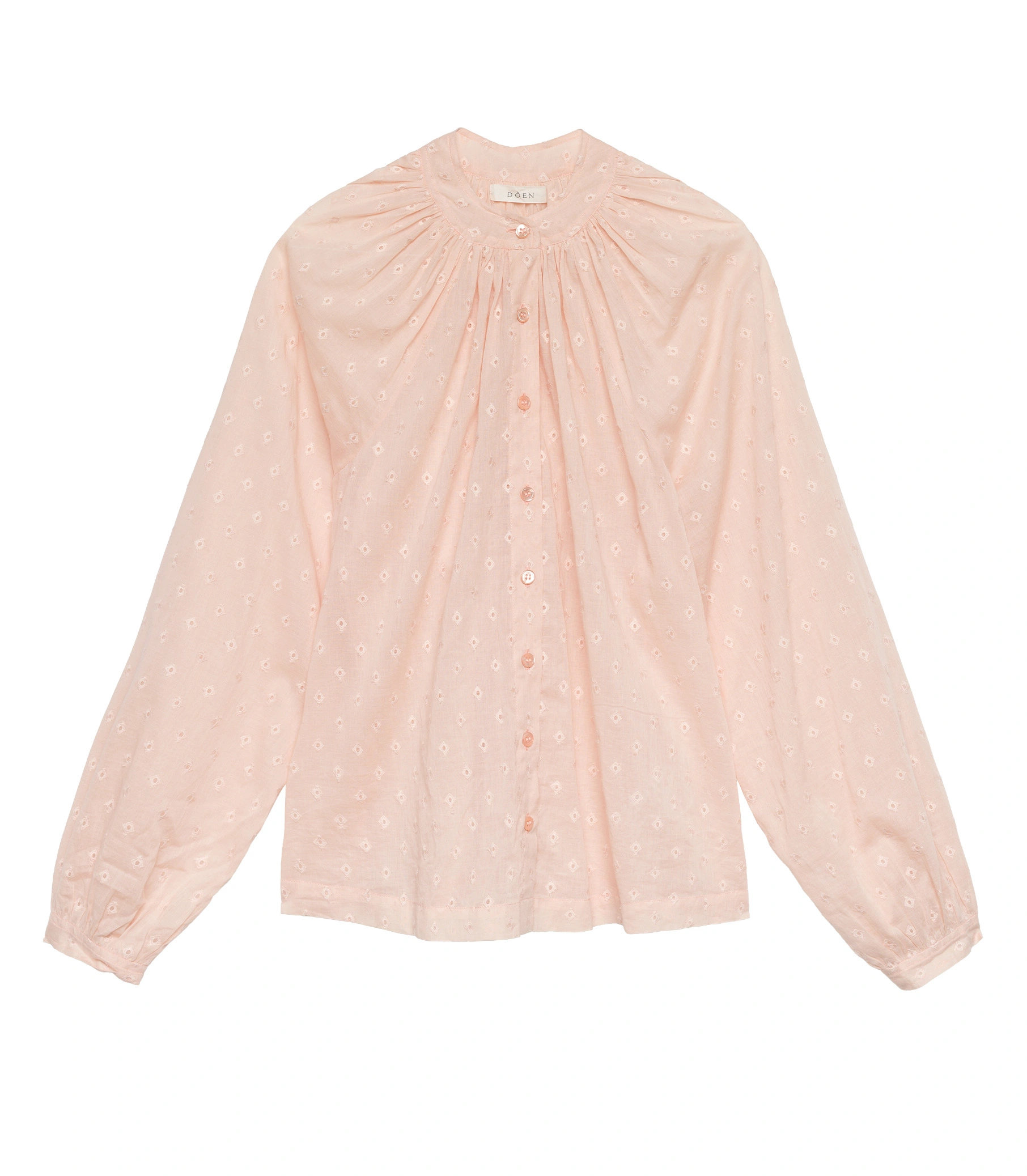 Doen Julienne Top in Peach Sorbet Marseille Embroidery Doen Julienne Top in Peach Sorbet Marseille Embroidery | Blouses | Coveti