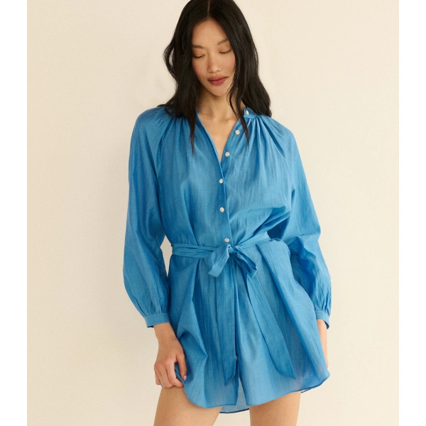 Doen Juliet Tunic Dress in Santorini Blue | Mini Dresses | Coveti, view 5