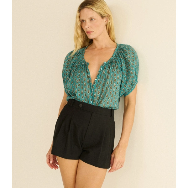Doen June Top in Alba Paisley | Blouses | Coveti, view 2