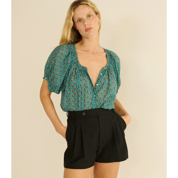 Doen June Top in Alba Paisley | Blouses | Coveti, view 3