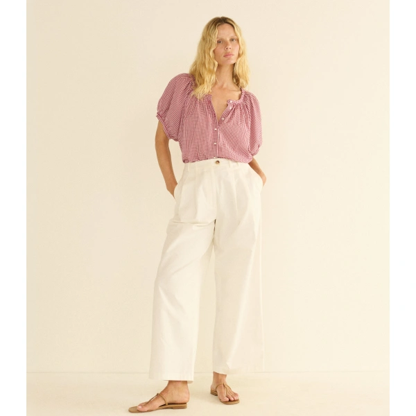 Doen June Top in Mulberry la Maddalena Gingham | Blouses | Coveti, view 2
