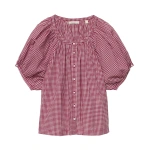 Doen June Top in Mulberry la Maddalena Gingham | Blouses | Coveti