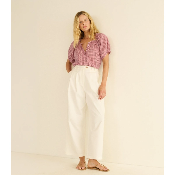 Doen June Top in Mulberry la Maddalena Gingham | Blouses | Coveti, view 3