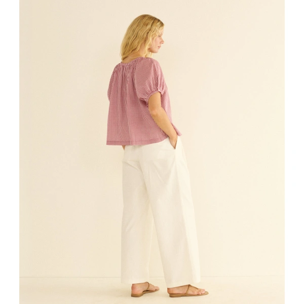 Doen June Top in Mulberry la Maddalena Gingham | Blouses | Coveti, view 5