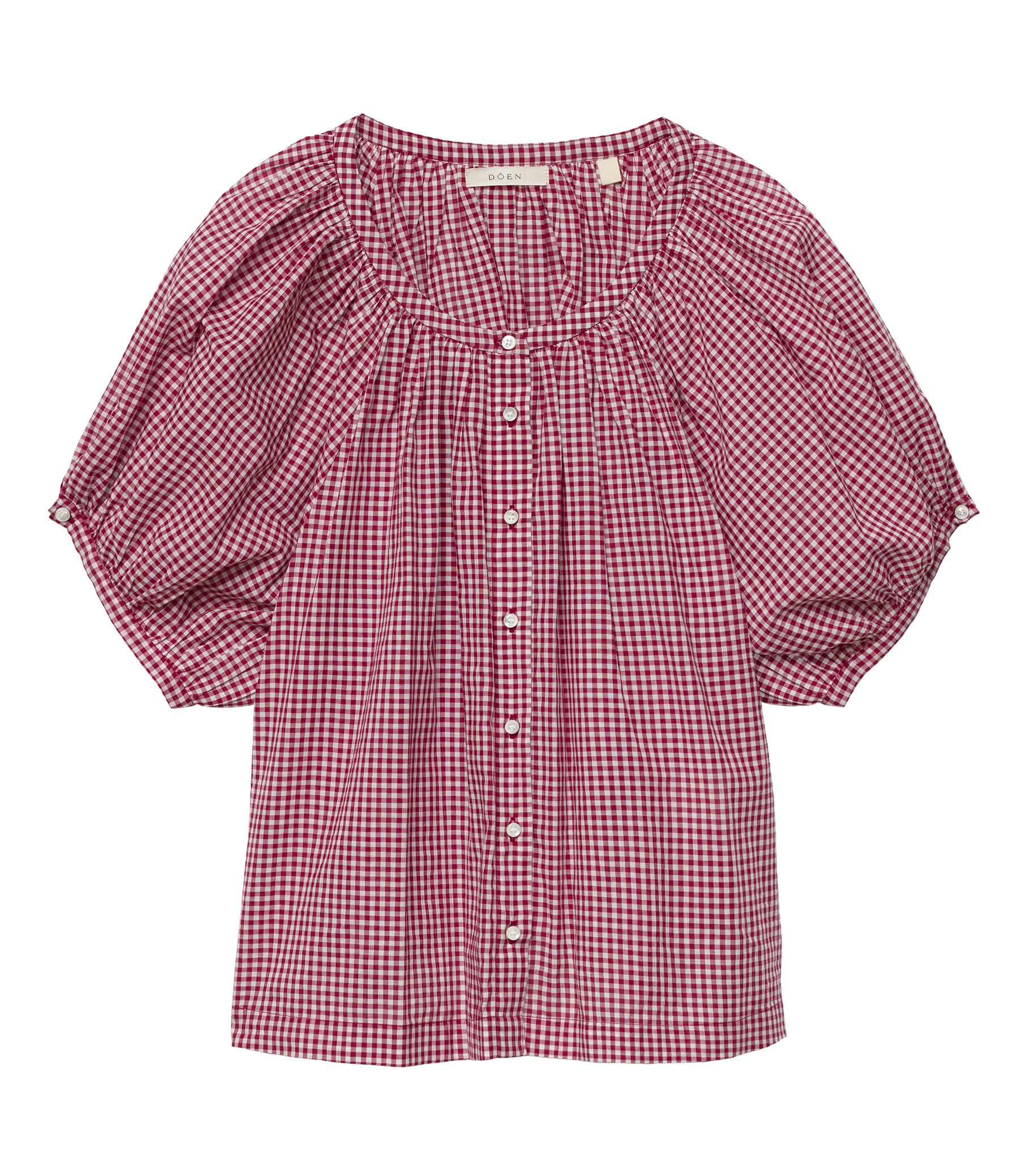 Doen June Top in Mulberry la Maddalena Gingham Doen June Top in Mulberry la Maddalena Gingham | Blouses | Coveti