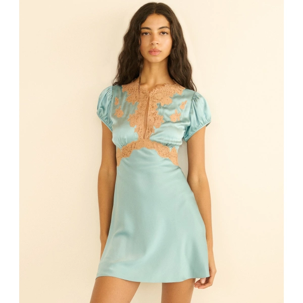 Doen Junia Dress in Deep Aquamarine | Mini Dresses | Coveti, view 3