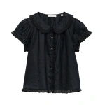 Doen Karina Top in Black | Blouses | Coveti