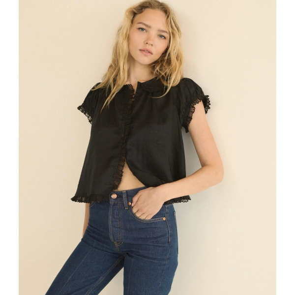 Doen Karina Top in Black | Blouses | Coveti, view 4