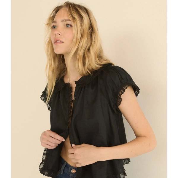 Doen Karina Top in Black | Blouses | Coveti, view 6