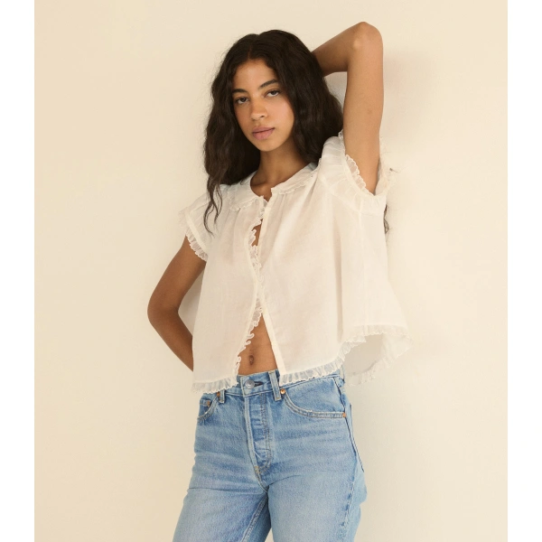 Doen Karina Top in Salt | Blouses | Coveti, view 3