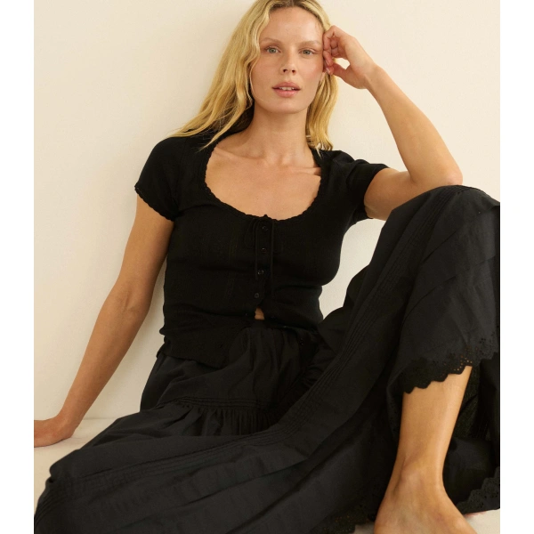 Doen Lara Tee in Black | T-Shirts | Coveti, view 2