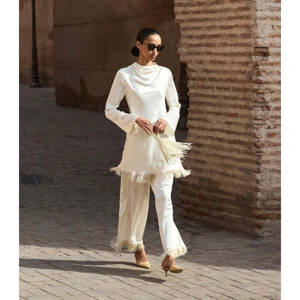 Doen Lavon Fringe Pant in Candlelight | Pants | Coveti, view 4