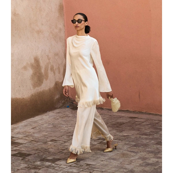 Doen Lavon Fringe Pant in Candlelight | Pants | Coveti, view 5