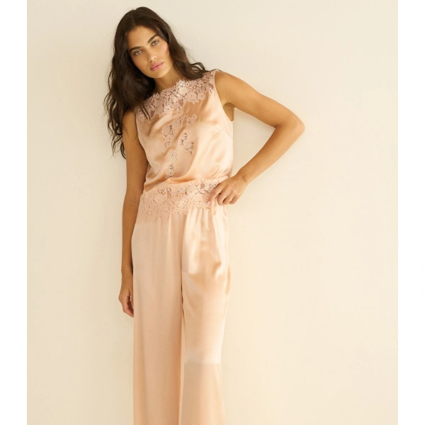 Doen Lavon Fringe Pant in Peach Sorbet | Pants | Coveti, view 4