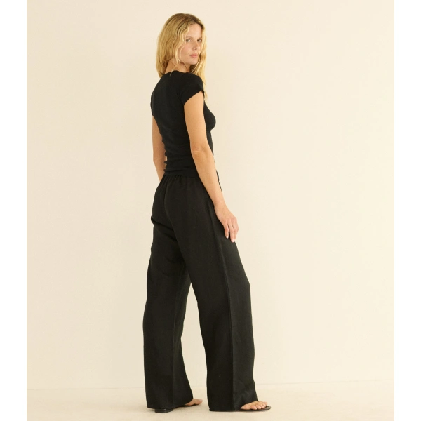 Doen Lavon Linen Pant in Black | Pants | Coveti, view 5
