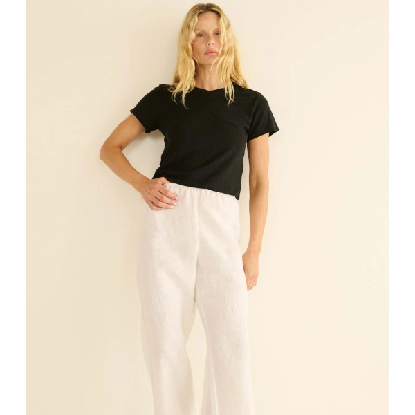 Doen Lavon Linen Pant in Salt | Pants | Coveti, view 3