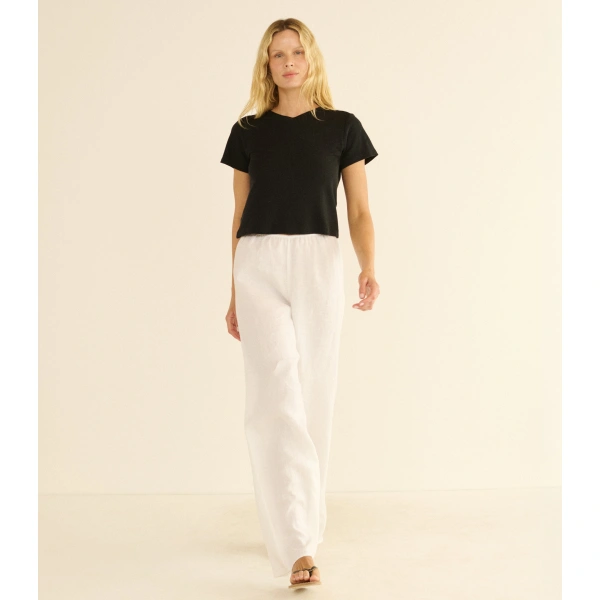 Doen Lavon Linen Pant in Salt | Pants | Coveti, view 4