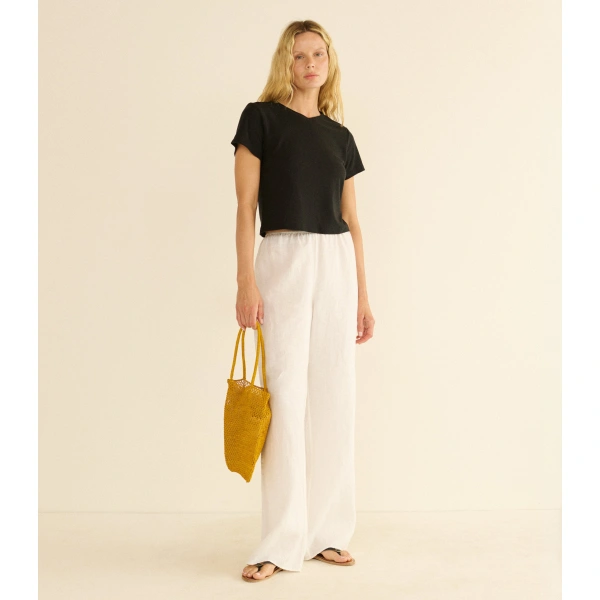 Doen Lavon Linen Pant in Salt | Pants | Coveti, view 5
