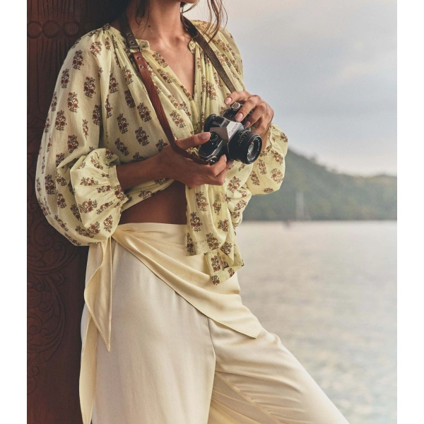 Doen Lavon Scarf Pant in Vanilla | Pants | Coveti, view 3