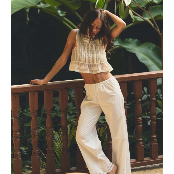 Doen Lavona Pant in Salt | Pants | Coveti, view 2