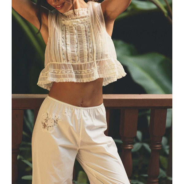 Doen Lavona Pant in Salt | Pants | Coveti, view 3