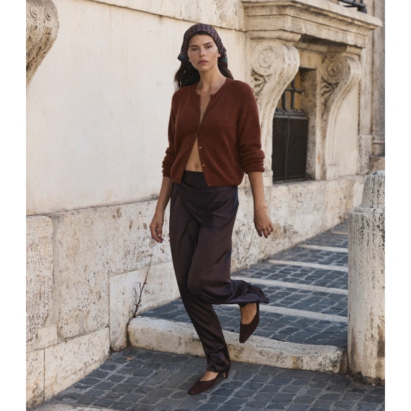 Doen Lavona Scarf Pant in Equestrian Brown | Pants | Coveti, view 2