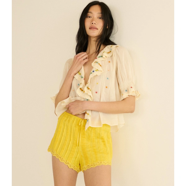 Doen Leda Short in Lemon Zest | Shorts | Coveti, view 4