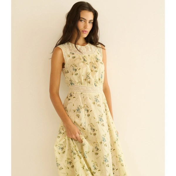 Doen Liliane Dress in Sunshine Prairie Rose | Midi Dresses | Coveti, view 2