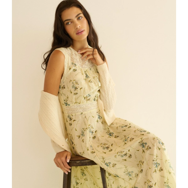 Doen Liliane Dress in Sunshine Prairie Rose | Midi Dresses | Coveti, view 3