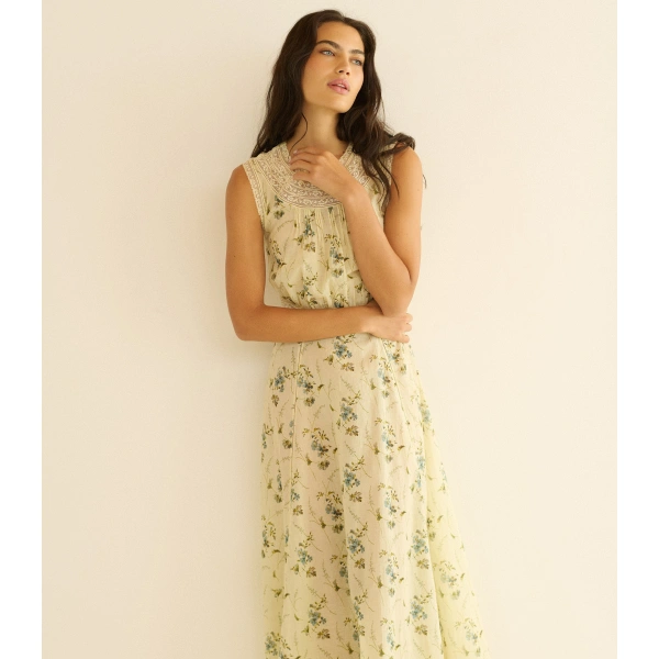 Doen Liliane Dress in Sunshine Prairie Rose | Midi Dresses | Coveti, view 4