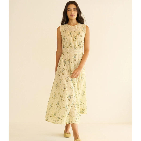 Doen Liliane Dress in Sunshine Prairie Rose | Midi Dresses | Coveti, view 5