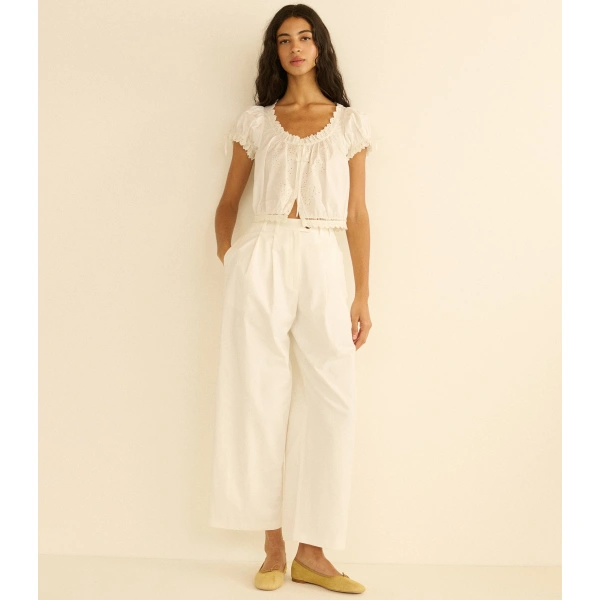 Doen Lisa Pant in Salt | Wide-Leg Pants | Coveti, view 2
