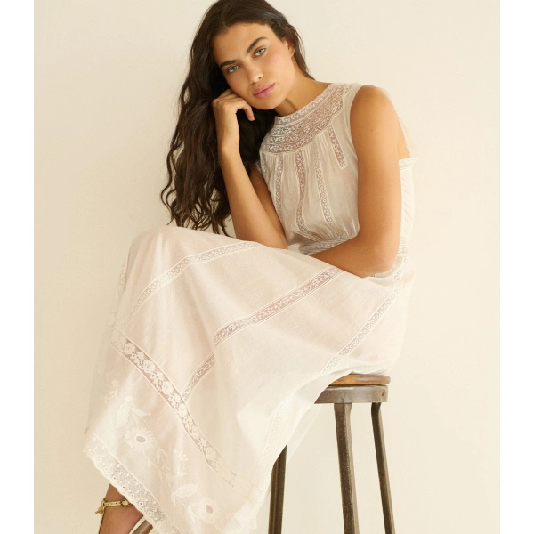 Doen Liviana Dress in Salt | Midi Dresses | Coveti, view 2