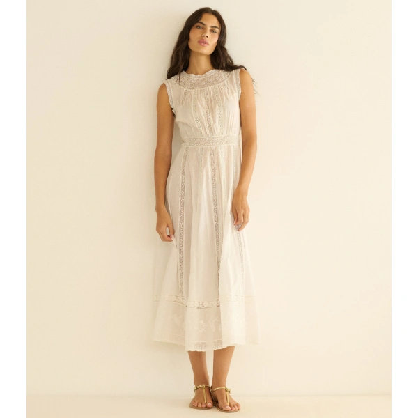 Doen Liviana Dress in Salt | Midi Dresses | Coveti, view 3