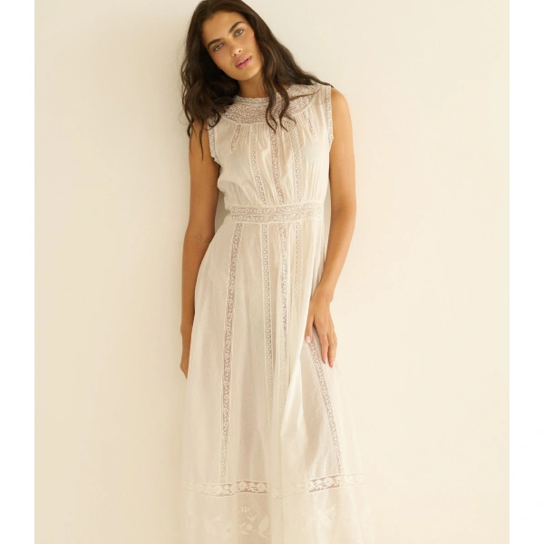 Doen Liviana Dress in Salt | Midi Dresses | Coveti, view 4
