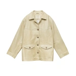 Doen Lockhart Leather Jacket in Limewash | Leather Jackets | Coveti