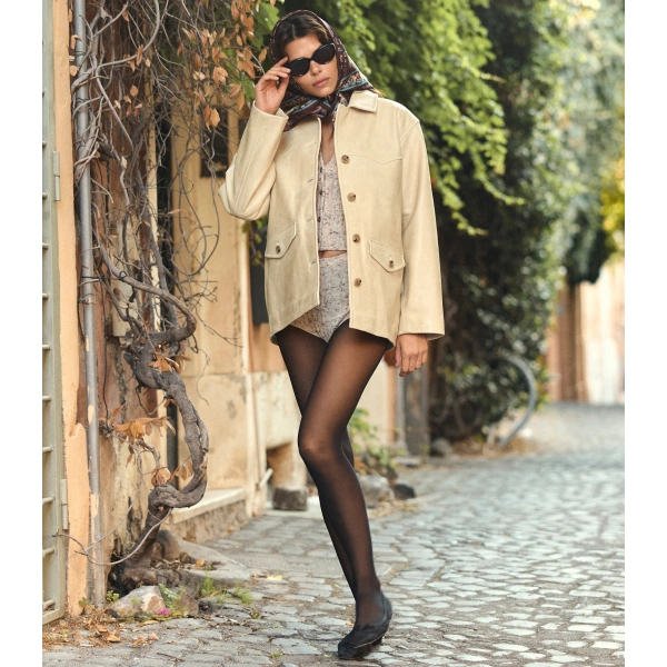Doen Lockhart Leather Jacket in Limewash | Leather Jackets | Coveti, view 3