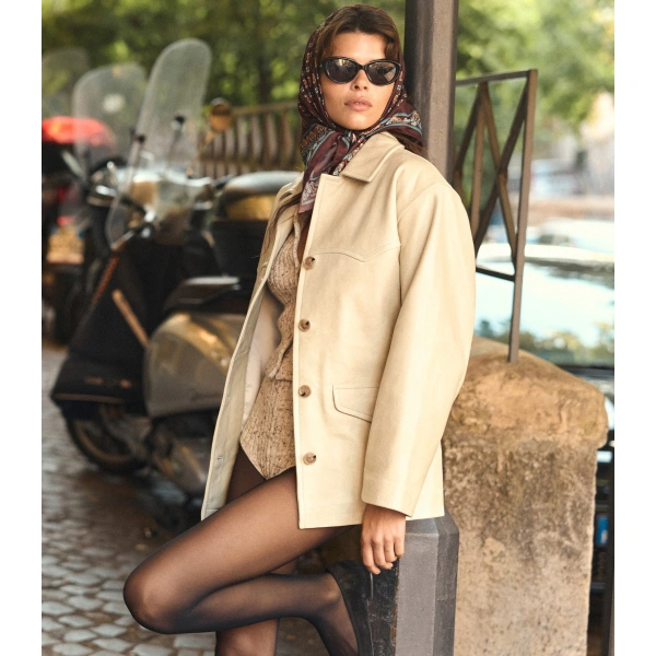 Doen Lockhart Leather Jacket in Limewash | Leather Jackets | Coveti, view 5