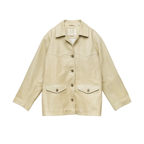 Lockhart Leather Jacket in Limewash