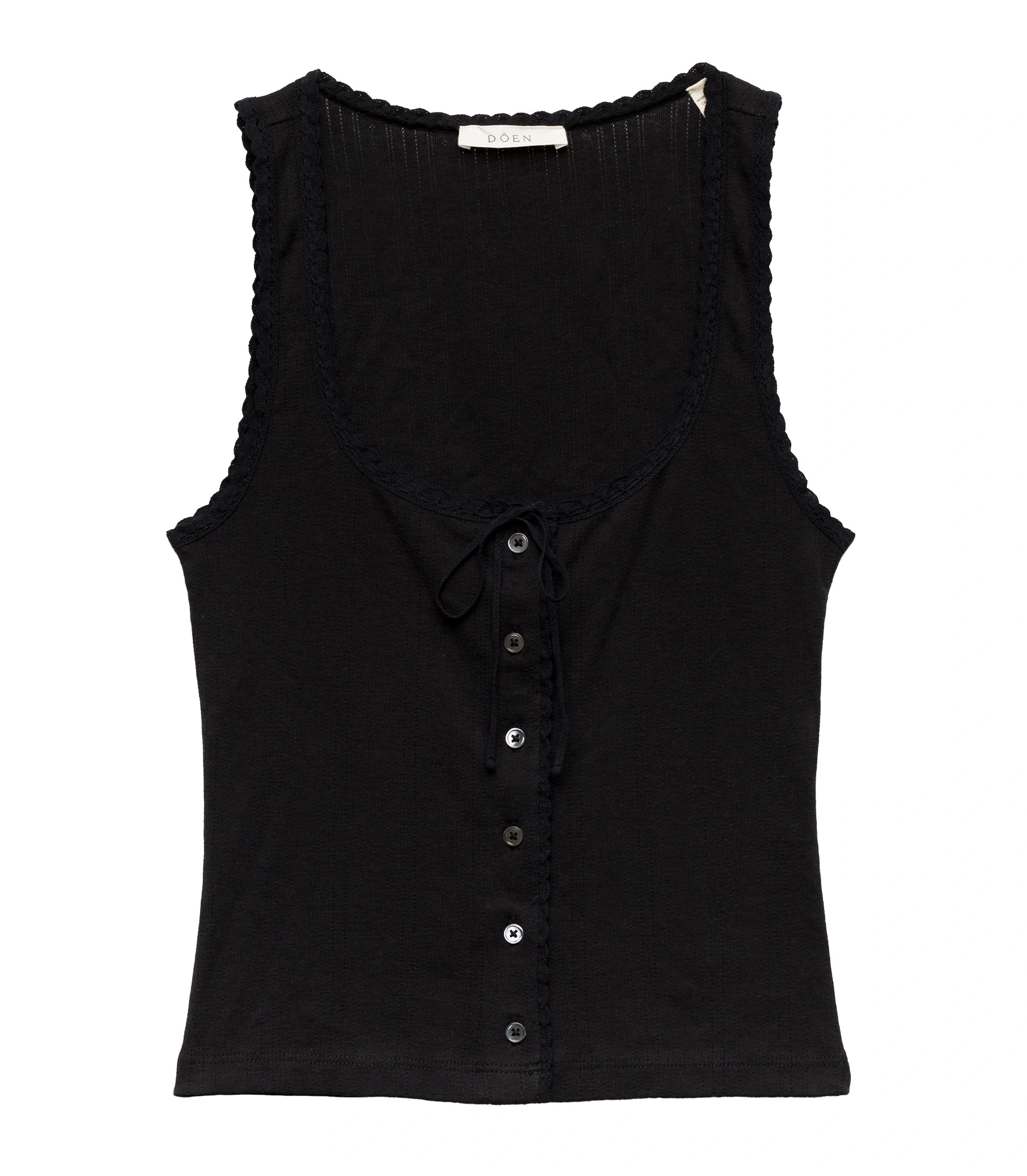 Doen Lois Tank in Black Quelle Jolie Pointelle Doen Lois Tank in Black Quelle Jolie Pointelle | Sleeveless & Tank Tops | Coveti