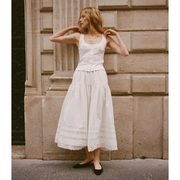 Doen Lois Tank in Salt Quelle Jolie Pointelle | Sleeveless & Tank Tops | Coveti, view 3