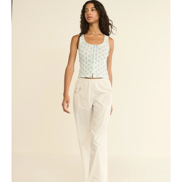 Doen Lois Tank in Sky Petit Posy Calico | Sleeveless & Tank Tops | Coveti, view 3