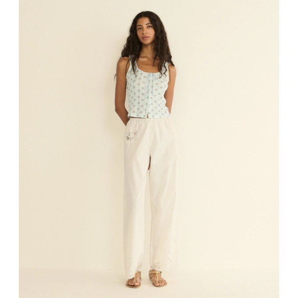 Doen Lois Tank in Sky Petit Posy Calico | Sleeveless & Tank Tops | Coveti, view 4