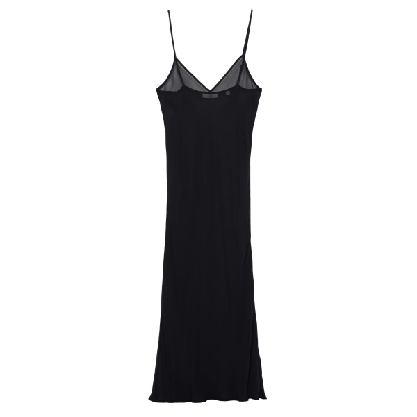 Long Deep V-Neck Slip in Black