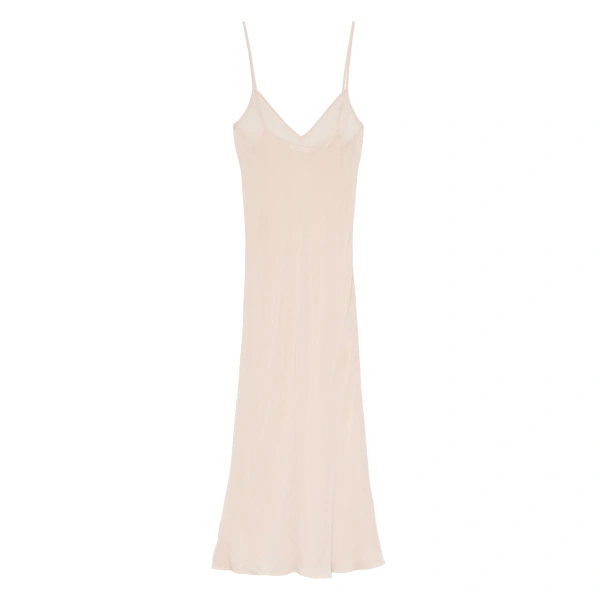 Doen Long Deep V-Neck Slip in Conch | Slip Dresses | Coveti