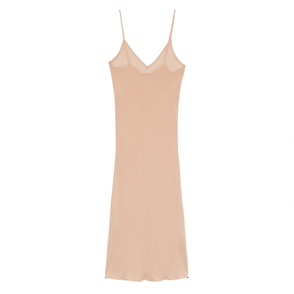 Long Deep V-Neck Slip in Sand Dollar