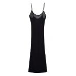 Doen Long Scoop Neck Slip in Black | Slip Dresses | Coveti