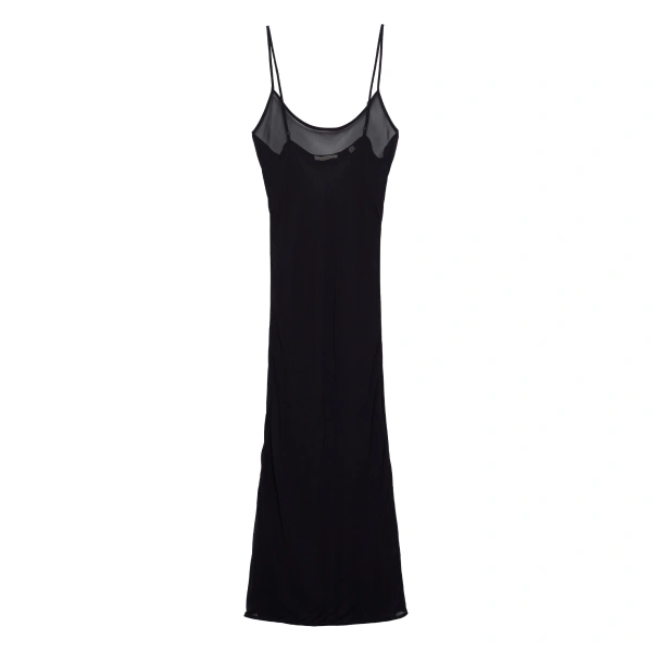 Long Scoop Neck Slip in Black