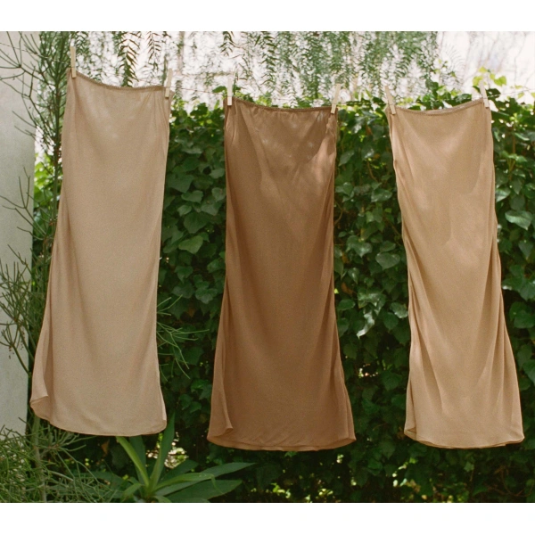 Doen Long Skirt Slip in Carob | Maxi Skirts | Coveti, view 3